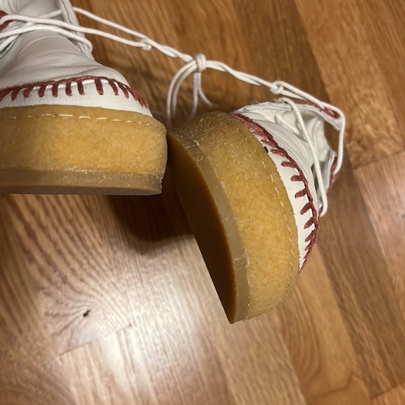 New Anthropologie Laidback London Crochet Accented Booties- white size 39 or 9 - Picture 9 of 15